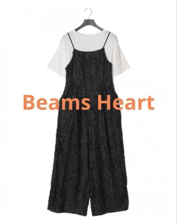 [ 새상품 ] BEAMS HEART 컷 자카드 살로펫 + T셔츠 ( 세트 )