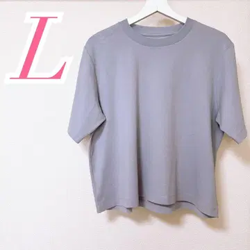 MUJI 반팔T셔츠 그레이 퍼플 L 사이즈 성숙한 코디 캐주얼