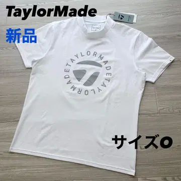 새상품 테일러메이드 모크넥 반팔 셔츠 서클 로고 화이트 사이즈 O