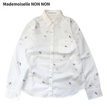 Mademoiselle NON NON 자수 긴팔 셔츠 블라우스 새 M