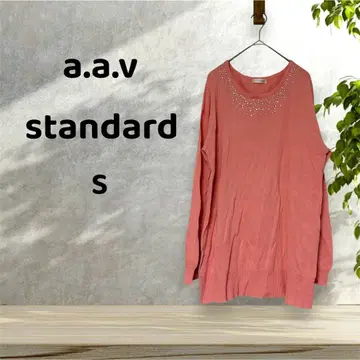 [ a.a.v standard ] [ S ] 니트 긴팔 핑크 비쥬