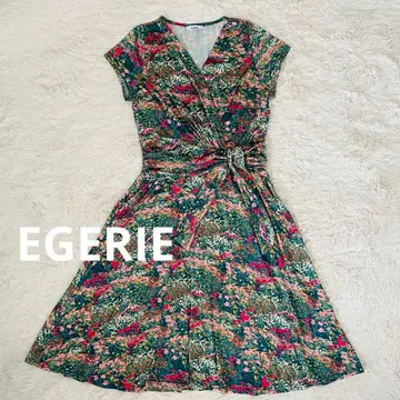 EGERIE 에제리 플라워 가든 저지 원피스 프랑스제 그린