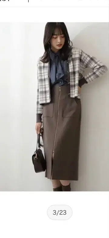 PROPORTION BODY DRESSING 하이웨스트 스커트 브라운
