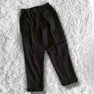 카고 팬츠 2XL 블랙 코튼 와이드 무지 밀리터리 남성용