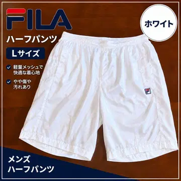 FILA 휠라 하프 팬츠 남성용 L 사이즈 화이트 경량 메쉬