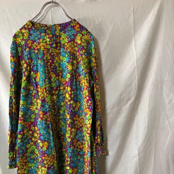 VINTAGE 멀티 컬러 꽃무늬 보타니컬 원피스