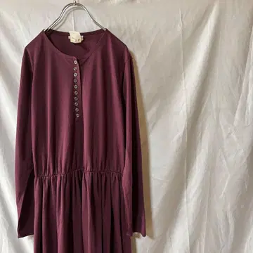 USA제 MARTE VINTAGE 마르테 앞 버튼 원피스 퍼플