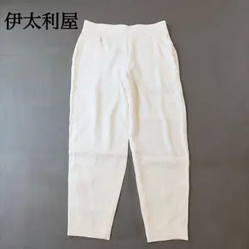 이타리야 이탈리아 테이퍼드 팬츠 화이트 심플 드레이프감 소재