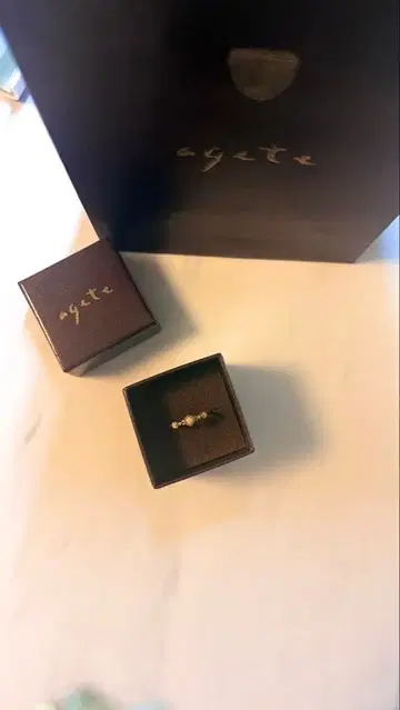 agete 핑크 오팔 다이아 반지