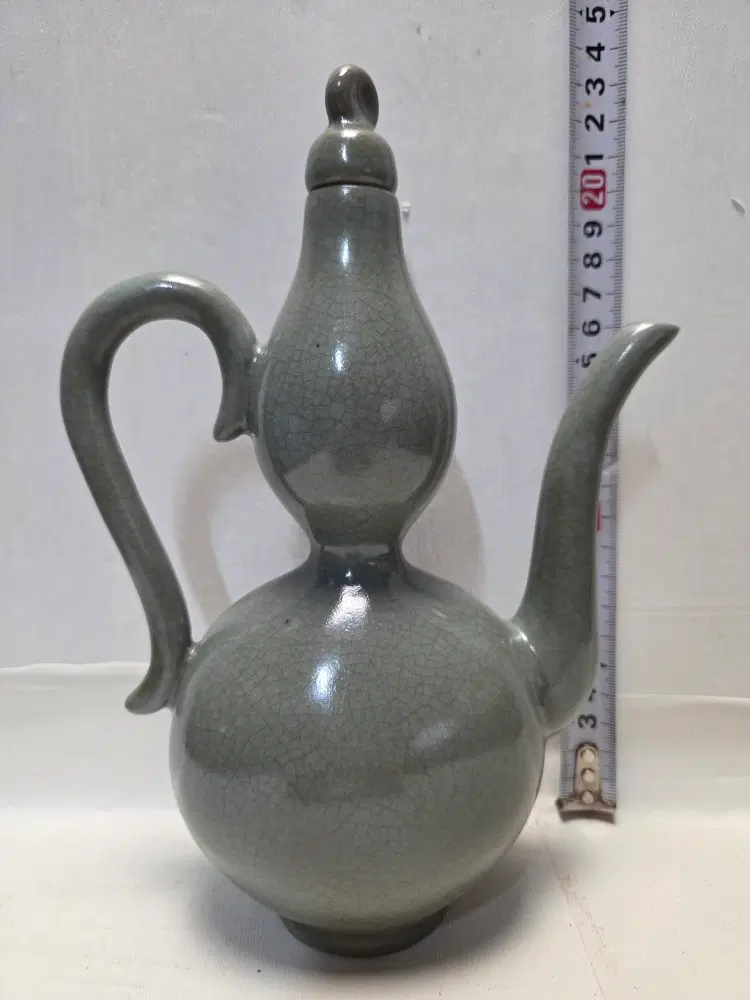송대 여요청자 조롱박 주전자 높이21cm무게406g