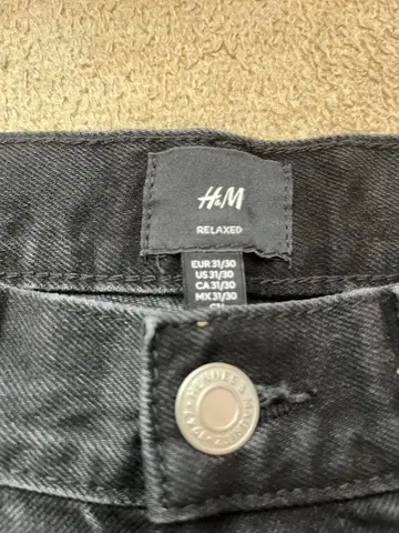 H&M RELAXED 스트레이트 데님 블랙 EUR 31/30 M