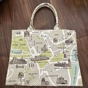 Harrods 런던 맵 토트백