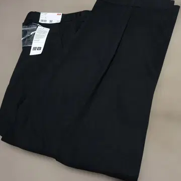 UNIQLO 유니클로 와이드 핏 턱 팬츠 블랙 95cm