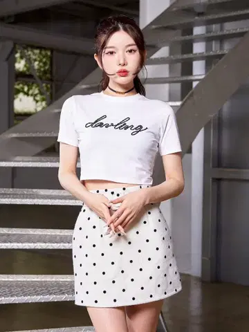 로프 그래픽 숏 T셔츠
