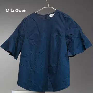 Mila Owen 미라 오웬 플레어 소매 블라우스 F 네이비