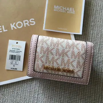 새상품 MICHEAL KORS 마이클코어스 3단 폴더형 지갑 핑크