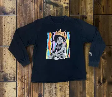 노토리어스 BIG 비기 롱T 쿠지 패턴 왕관 아기 블랙 L~XL 상당