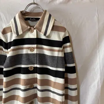 70s 멀티 보더 자켓 블라우스