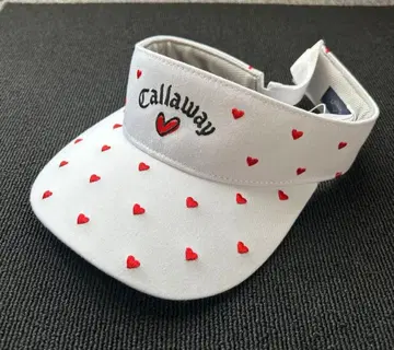 [미사용 택 포함] Callaway 골프 선바이저 화이트 빨간색 하트