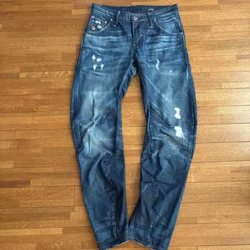 G-STAR RAW 데님 팬츠 슬림 데미지 가공