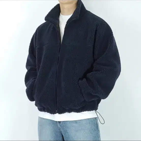 (Free)네이비 오버핏 양털 뽀글이 보아후리스