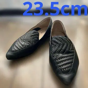 M.O.feel 스터드 퀼팅 플랫슈즈 블랙 23.5cm