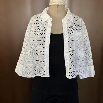 spick & span 코튼 레이스 크롭 셔츠