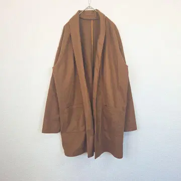 THE SHOP TK L 숄카라 가운 코트 브라운 울 혼방