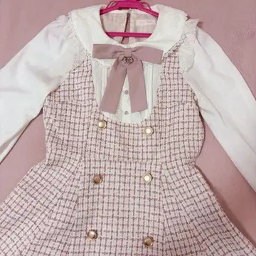LIZLISA 트위드 셋업 White x Pink