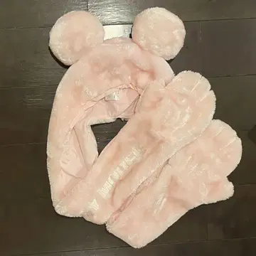 Disney Resort 미키 팬캡 머플러 핑크
