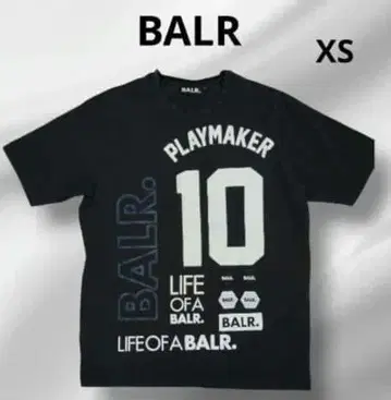 [ BALR ] 보라 T셔츠 블랙 XS 코튼 폴리우레탄 와펜