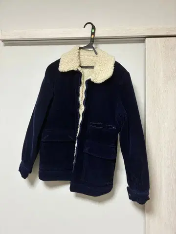 네이비 코듀로이 보아 자켓