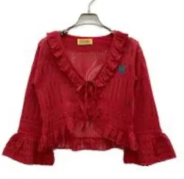 HYSTERIC GLAMOUR 레드 프릴 가디건