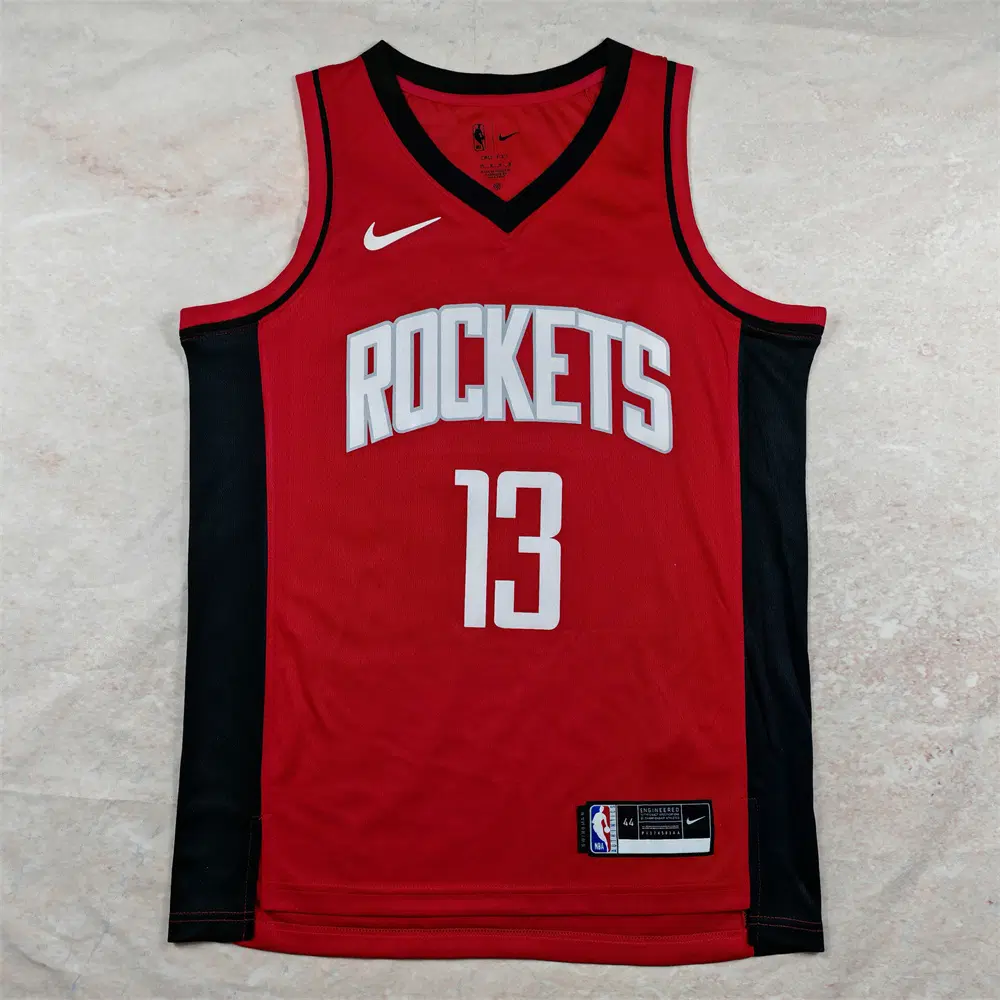 NBA 농구복 나이키 휴스턴 로키츠 13호 하든 레드 핫 프레스