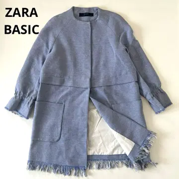 [ ZARA BASIC 자라 베이직 ] 노카라 프린지 코트 자켓