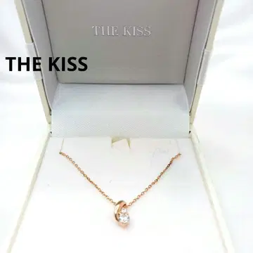 [ 상자 리본 포함 THE KISS 핑크 골드 목걸이 스톤