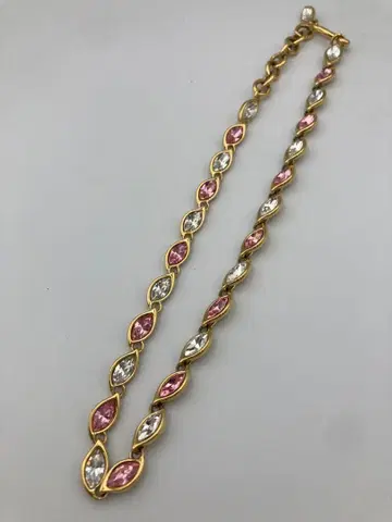 MONET 목걸이 핑크 화이트 빈티지 크리스탈 모네