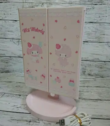 산리오 마이멜로디 라이트 부착 거울 삼면경