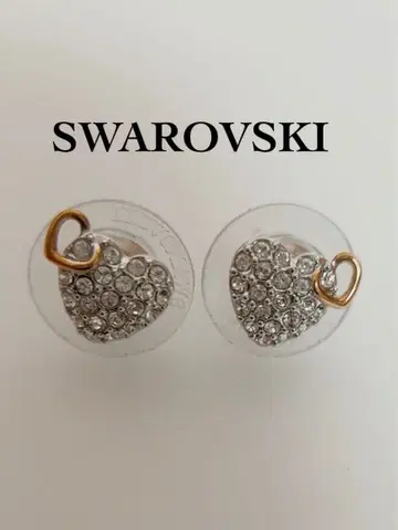 스와로브스키 SWAROVSKI 귀걸이 하트 실버 컬러