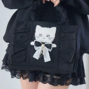 ROJITA RibbonCat 미니 토트백 블랙