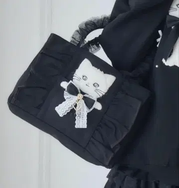 ROJITA RibbonCat 미니 토트백 블랙