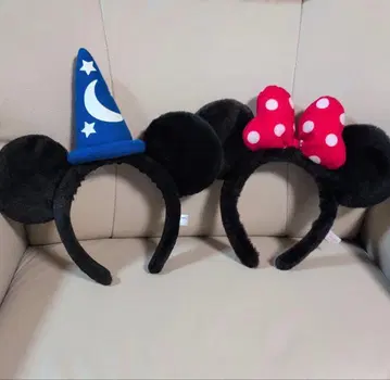 디즈니 미키 판타지아 마법사 머리띠 미니 페어