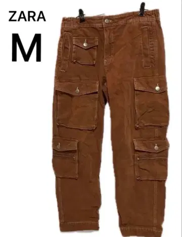 (SM03-09) ZARA 카고 팬츠 M 브라운 멀티 포켓 남성용