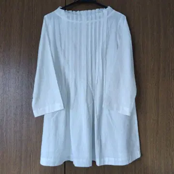 모카 준코 시마다 풀오버 화이트 핀턱 사이즈 2 택 포함 미사용 새상품