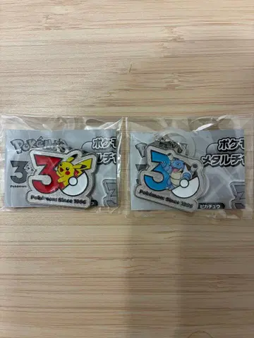 포켓몬 30주년 기념 메탈 참 2종 세트