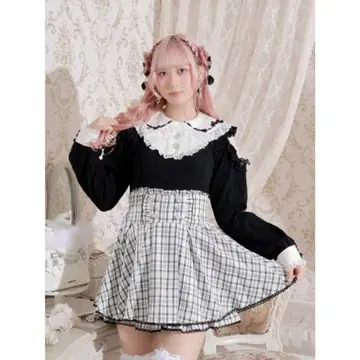 NOEMIE 아가씨 메니 리본 펄 오픈 숄더 컷소 블랙