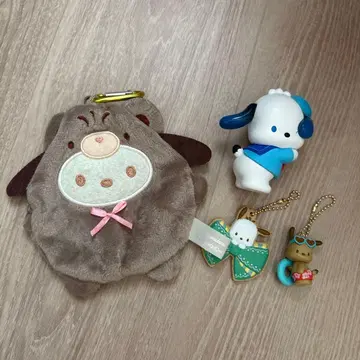 포차코 봉제 인형 파우치 마스코트 세트