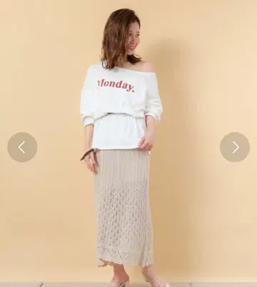 후스후치코 시스루 패턴 롱 스커트