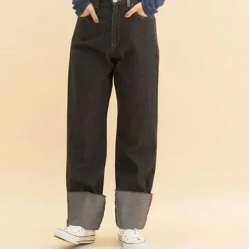 푸두두 밑단 롤업 데님 팬츠