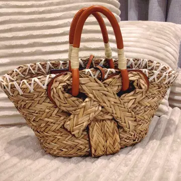 안야 힌드마치 Bow Basket 라피아 바스켓백 리본